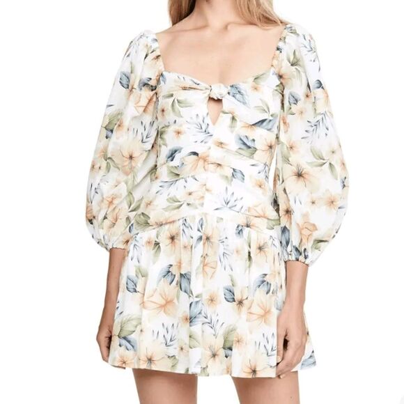 Avantlook Puff Sleeve Pleated Dress Size Large - Picture 3 of 10